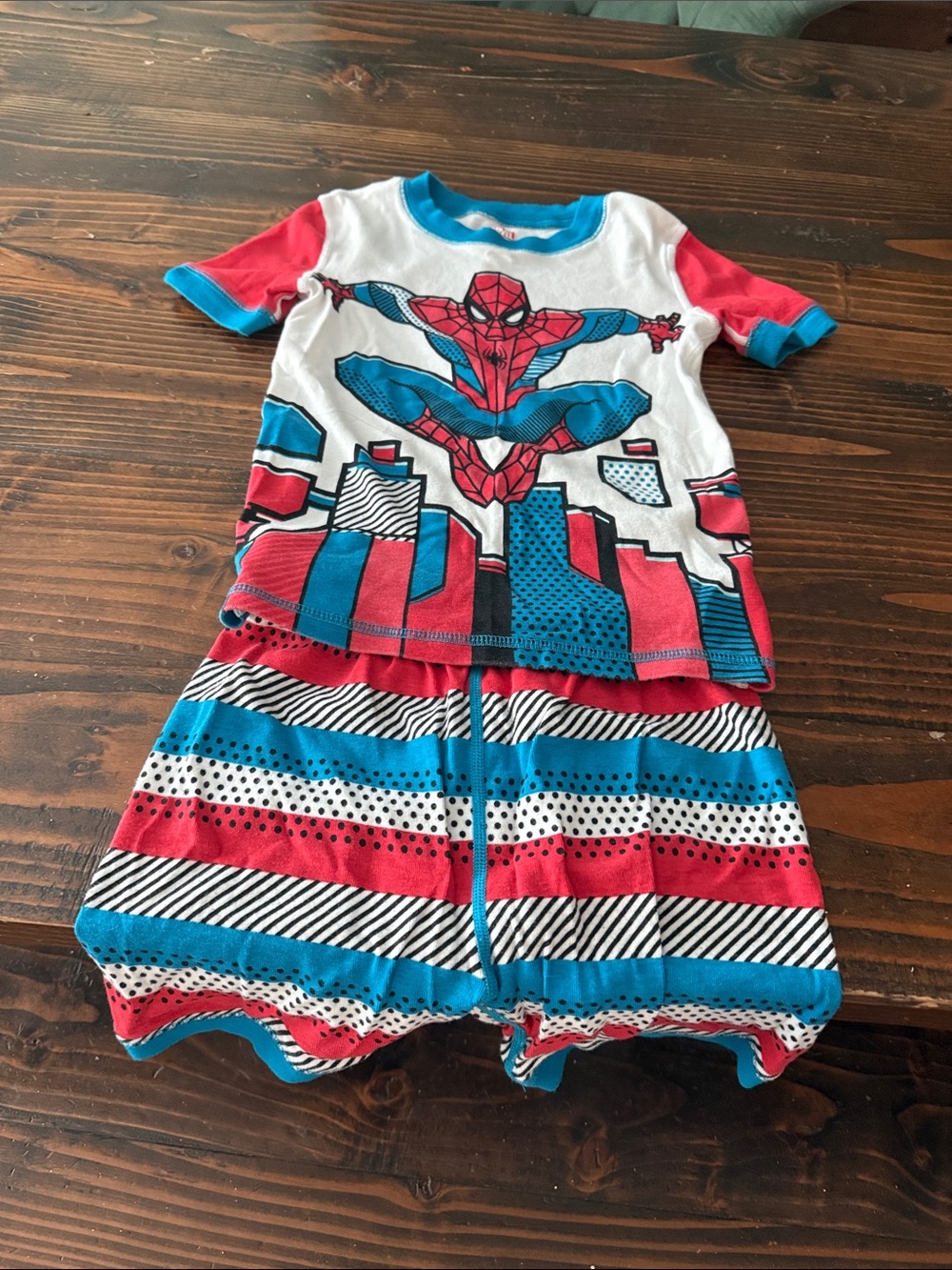 Marvel Spider-Man Red, Blue & White Short Sleeve Pajama Set